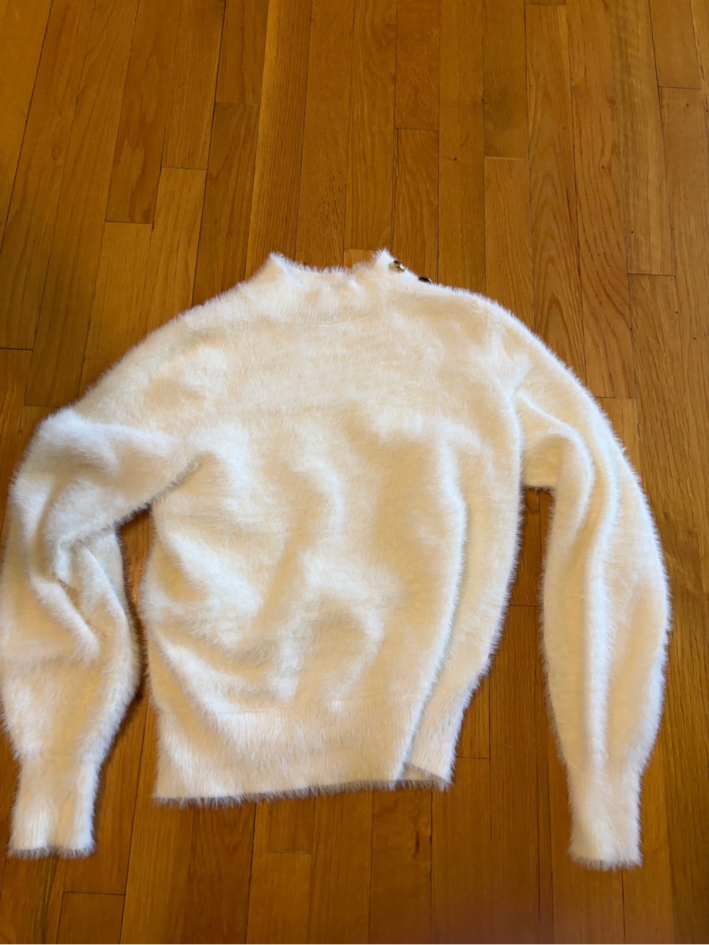 Banana Republic Cream Fuzzy Mock Neck Sweater